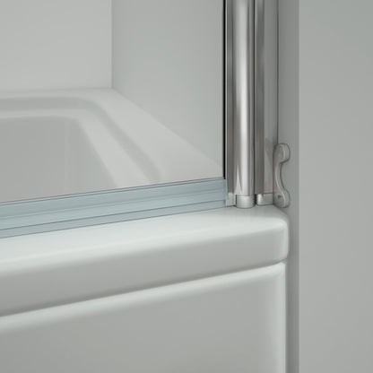 Aica Sopravasca Parete Per Vasca Girevole 180 Gradi in Vetro Temperato 5mm Trasparente Telaio Cromo Lucido 70x130 cm