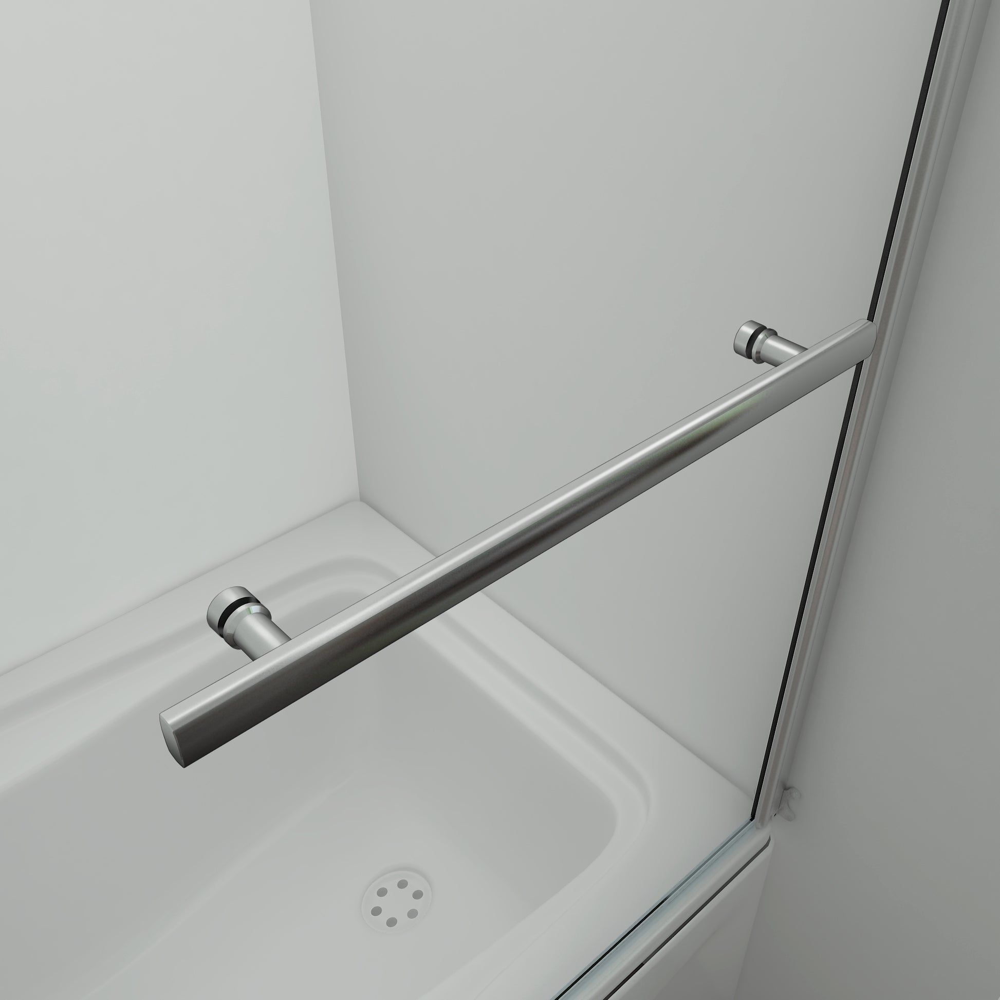 Aica Sopravasca Parete Per Vasca Girevole 180° Vetro Temperato 5mm Trasparente Maniglia Portasciugamani Telaio Cromo Lucido misura 70x130cm