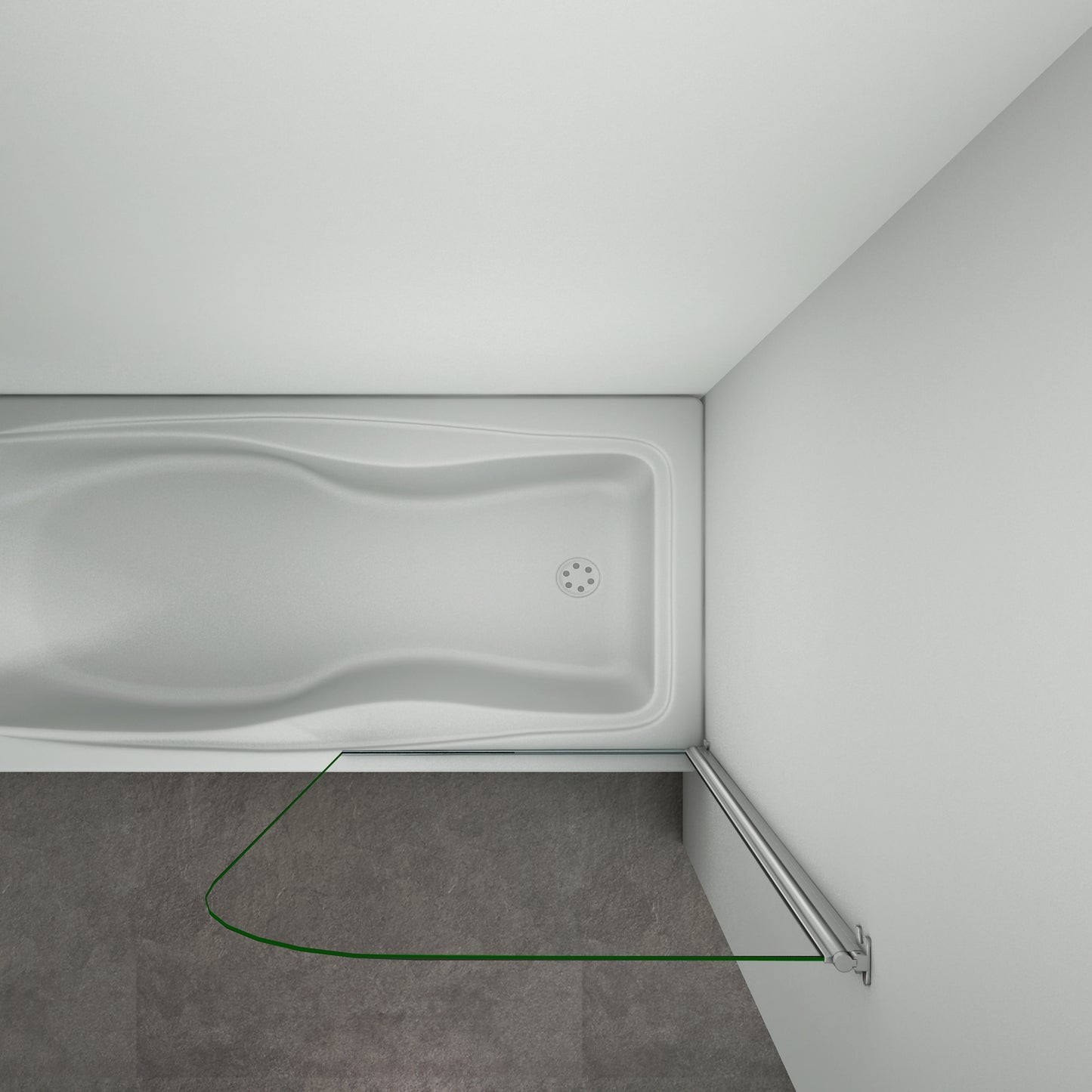 Aica Sopravasca Parete Per Vasca Girevole 180 Gradi in Vetro Temperato 5mm Trasparente Telaio Cromo Lucido 70x130 cm