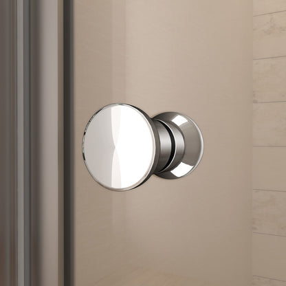 Aica 185 cm Box Doccia Rettangolare a 3 Lati Porta a Soffietto Due Pareti Fisse Vetro Temperato Trasparente varie dimensioni