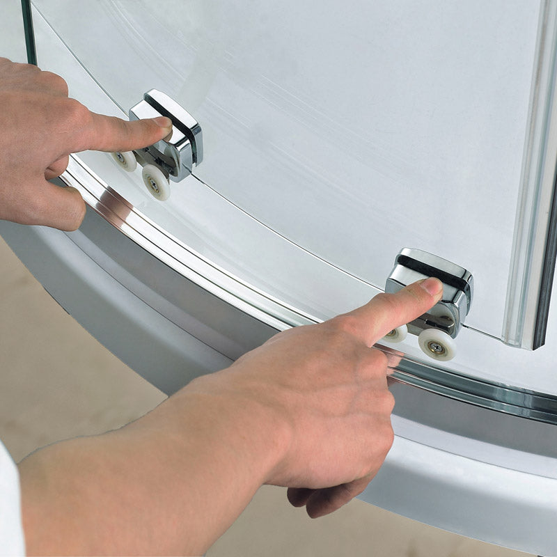 Aica 185 cm Box Doccia Semicircolare Apertura Scorrevole Vetro 6 mm Temperato Trasparente Anticalcare