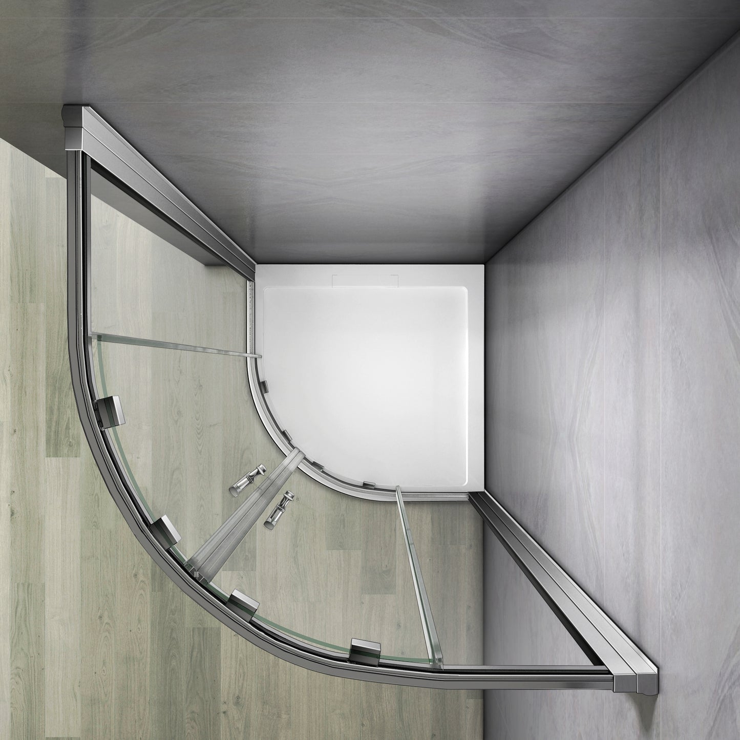 Aica 185 cm Box Doccia Semicircolare Apertura Scorrevole Vetro 6 mm Temperato Trasparente Anticalcare