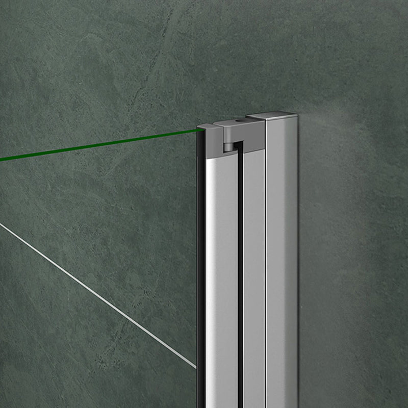 Aica 185 cm Porta Doccia Per Nicchia Apertura Battente Vetro 6 mm Temperato Trasparente Anticalcare Telaio Cromo Lucido