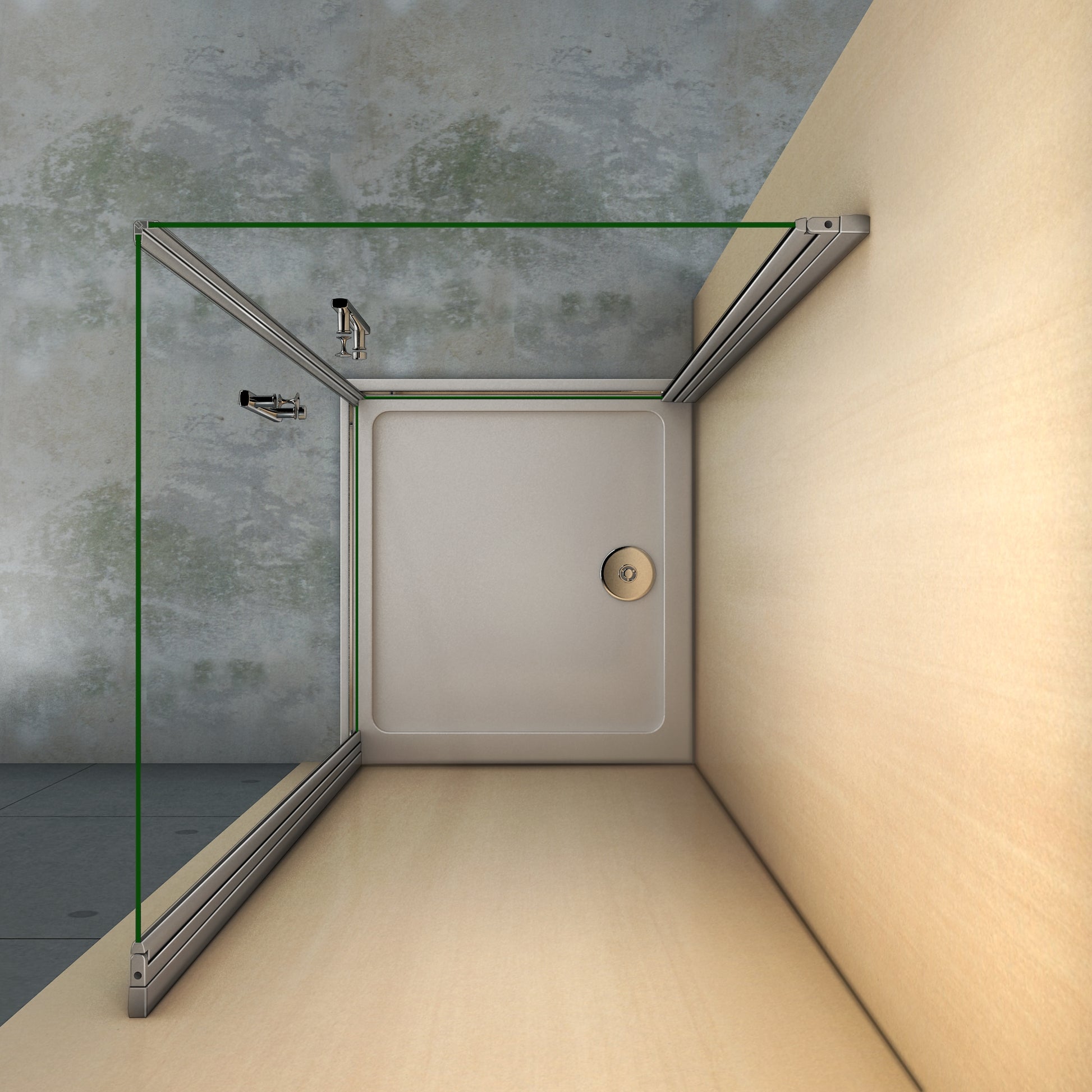 Aica 190 cm Box Doccia Angolare Doppia Porta Apertura Totale a Battente Vetro Temperato Trasparente Anticalcare