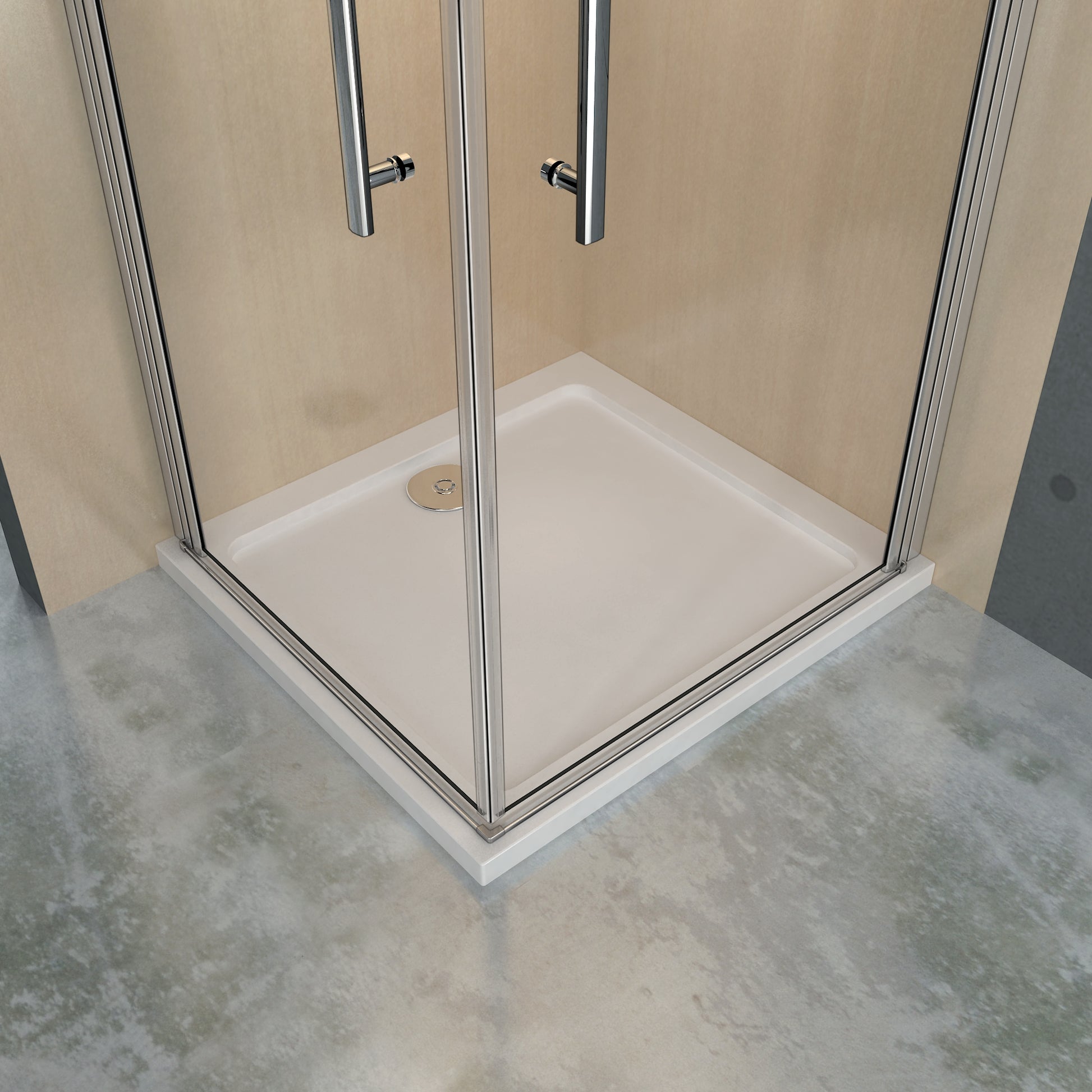 Aica 190 cm Box Doccia Angolare Doppia Porta Apertura Totale a Battente Vetro Temperato Trasparente Anticalcare