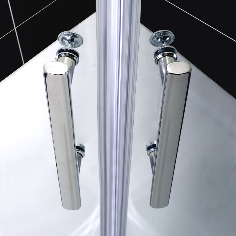 Aica 185cm Box Doccia Angolare Due Porte a Battente Rotazione Di 180 Gradi Vetro Temperato 6mm Anticalcare Trasparente varie dimensioni