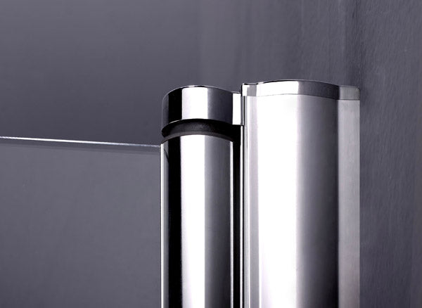 Aica Box Doccia Angolare Porta Battente Trasparente Vetro 6 mm Temperato Anticalcare Parete Fissa Barra Stabilizzatrice da 90/140 cm Alto 197cm