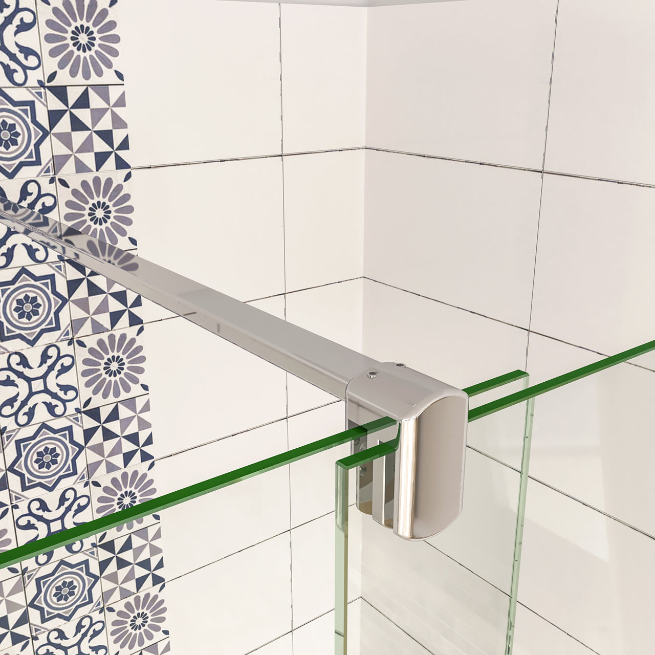 Aica 195 cm Porta Doccia Per Nicchia Anta Scorrevole in Vetro 8 mm Temperato Trasparente Anticalcare Rinforzata da Barra Stabilizzatrice