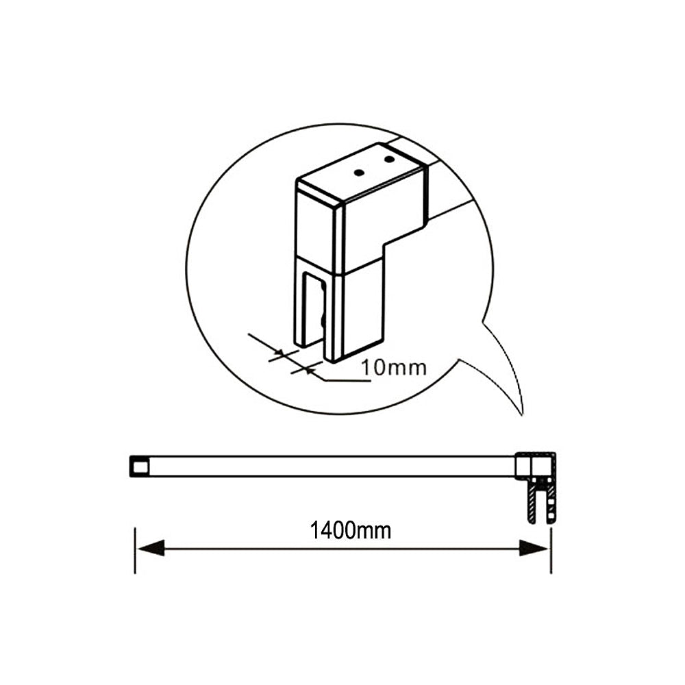 Aica 195cm Box Doccia Angolare Porta Battente con Parete Fissa in Vetro Temperato Satinato Opaco 6mm Anticalcare con Barra Stabilizzatrice 140cm