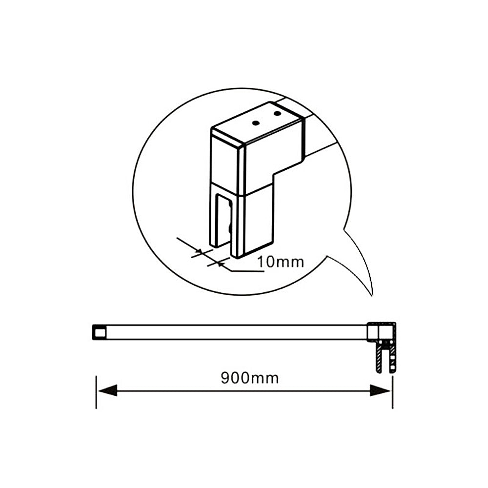 Aica 195cm Box Doccia Angolare Porta Battente con Parete Fissa in Vetro Temperato Satinato Opaco 6mm Anticalcare con Barra Stabilizzatrice 90cm