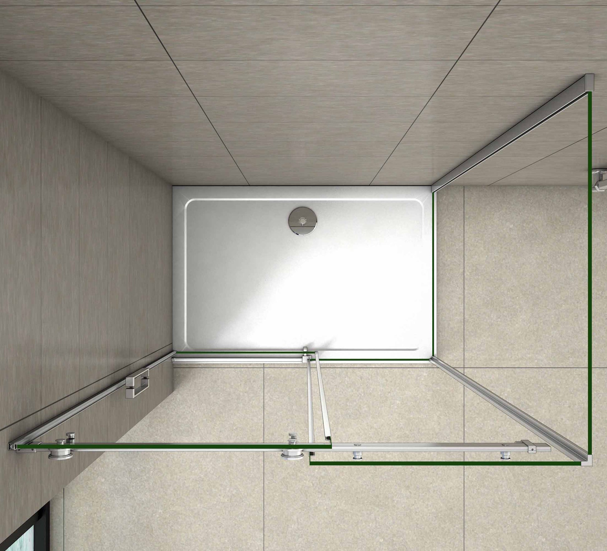 Aica 195 cm Box Doccia Angolare Porta Scorrevole con Parete Laterale Vetro 8 mm Temperato Trasparente Anticalcare Telaio Cromato Lucido