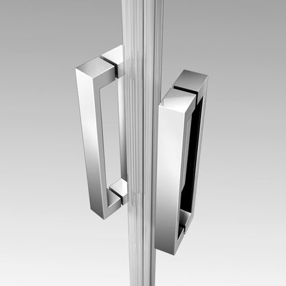 Aica 195 cm Porta Doccia Per Nicchia Anta Scorrevole Ingresso Laterale Vetro 8mm Temperato Trasparente Anticalcare Cromato Lucido