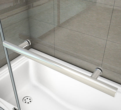 Aica 140 cm Sopravasca Parete Vasca da Bagno Due Ante Movibili con Maniglia Portasciugamani Vetro 6 mm Temperato Anticalcare