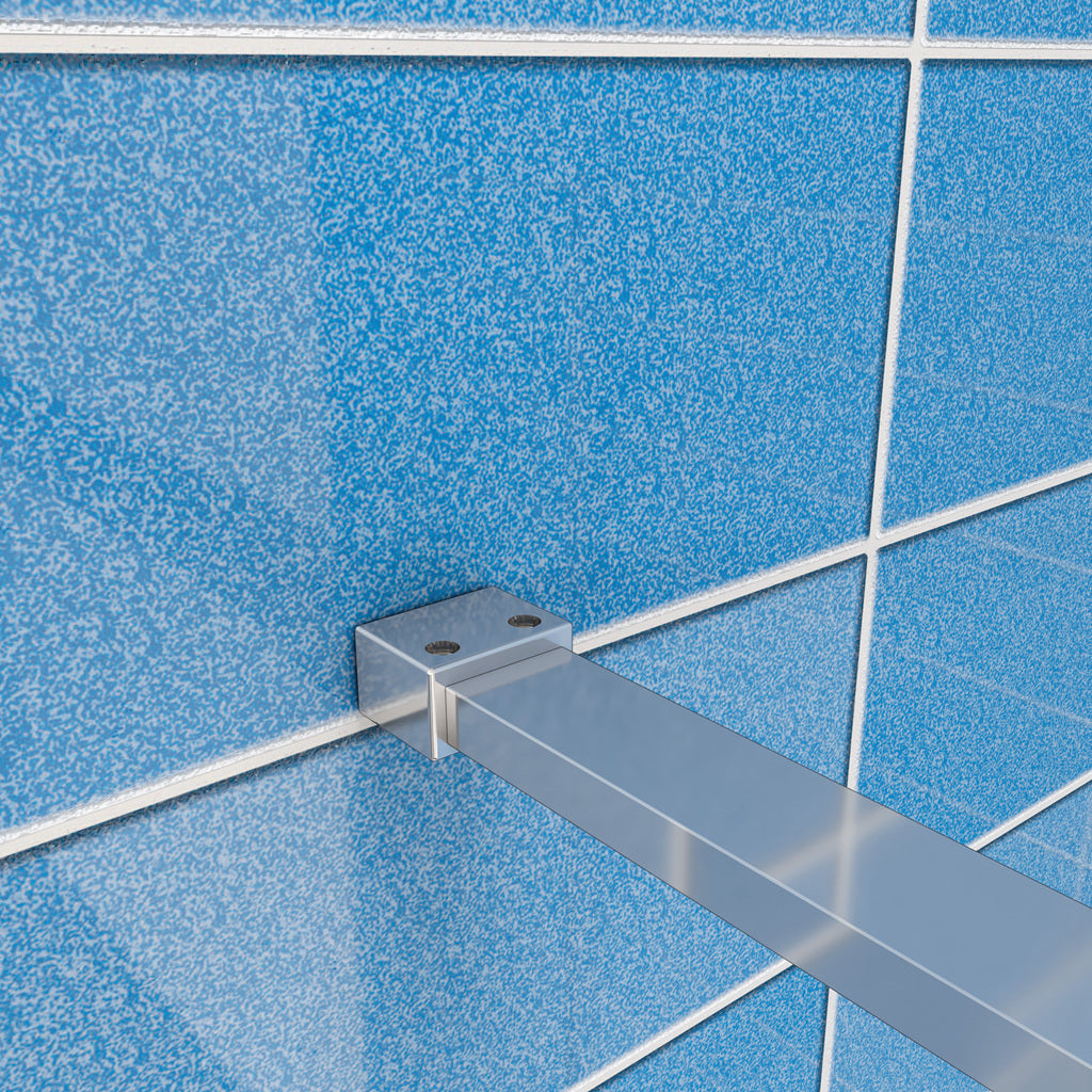 Aica Walk In 190 cm Parete Per Doccia con Paretina Mobile 30 cm in Vetro 8 mm Temperato Anticalcare Barra Stabilizzatrice da 90 cm