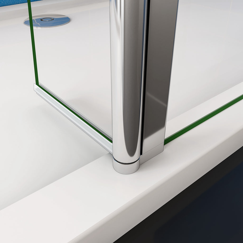 Aica Walk In 190 cm Parete Per Doccia con Paretina Mobile 30 cm in Vetro 8 mm Temperato Anticalcare Barra Stabilizzatrice da 90 cm