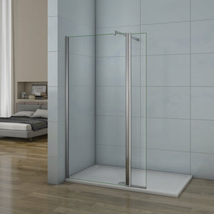 aica-parete-per-doccia-con-lato-fisso- Aica parete per doccia walk-in con 30cm munito di paretina mobile e barra stabilizzatrice regolabile 70-120cm