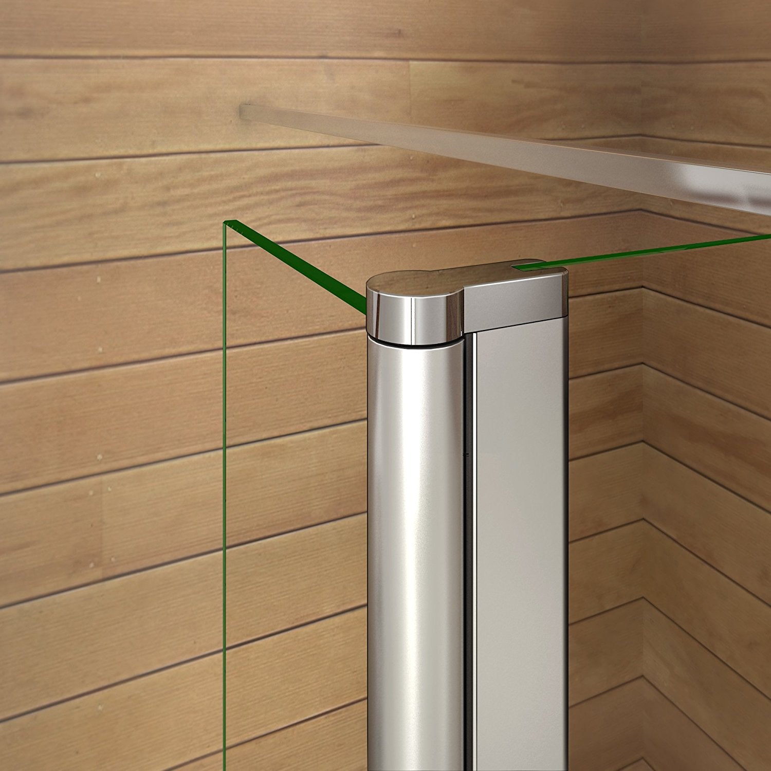 Aica Parete Per Doccia Walk In Alta 200cm Con Paretina Mobile 30/40cm Vetro 8mm Temperato Trasparente Anticalcare Barra Stabilizzatrice 90 cm