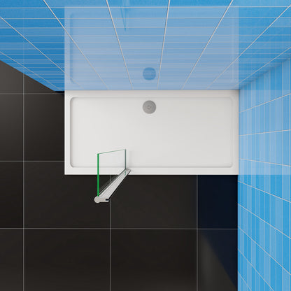 Aica Paretina movibile per Walk In Altezza 190/200 cm Parete Per Doccia Vetro Temperato Trasparente da 8 mm Anticalcare Telaio Cromato Lucido