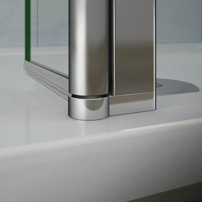 Aica Paretina movibile per Walk In Altezza 190/200 cm Parete Per Doccia Vetro Temperato Trasparente da 8 mm Anticalcare Telaio Cromato Lucido