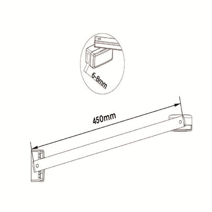 Box doccia walk-in Aica altezza 200 cm a parete in vetro temperato trasparente anticalcare removibile con barra stabilizzatrice da 45 cm o senza barra di supporto