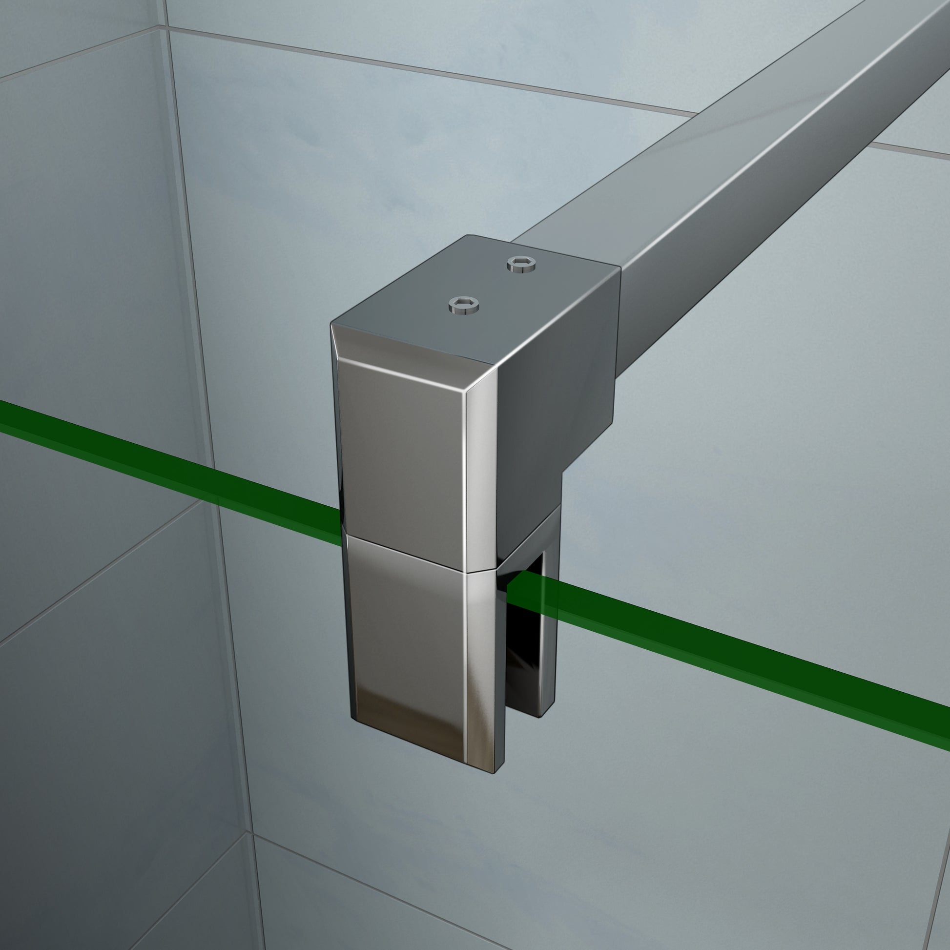 Aica 200 cm Parete Per Doccia Walk In Vetro Temperato Trasparente Anticalcare 8 mm Con Barra Stabilizzatrice Tagliabile da 90 cm misure varie