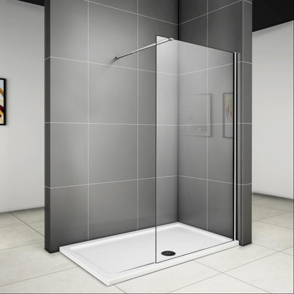 Aica Walk In Parete Per Doccia Alta 2M Vetro 8mm Temperato Trasparente Anticalcare 160x200 Lunghezza 140cm