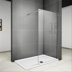 aica-parete-per-doccia- box doccia walk in parete fissa alta 2m cristallo 8mm temperato trasparente anticalcare
