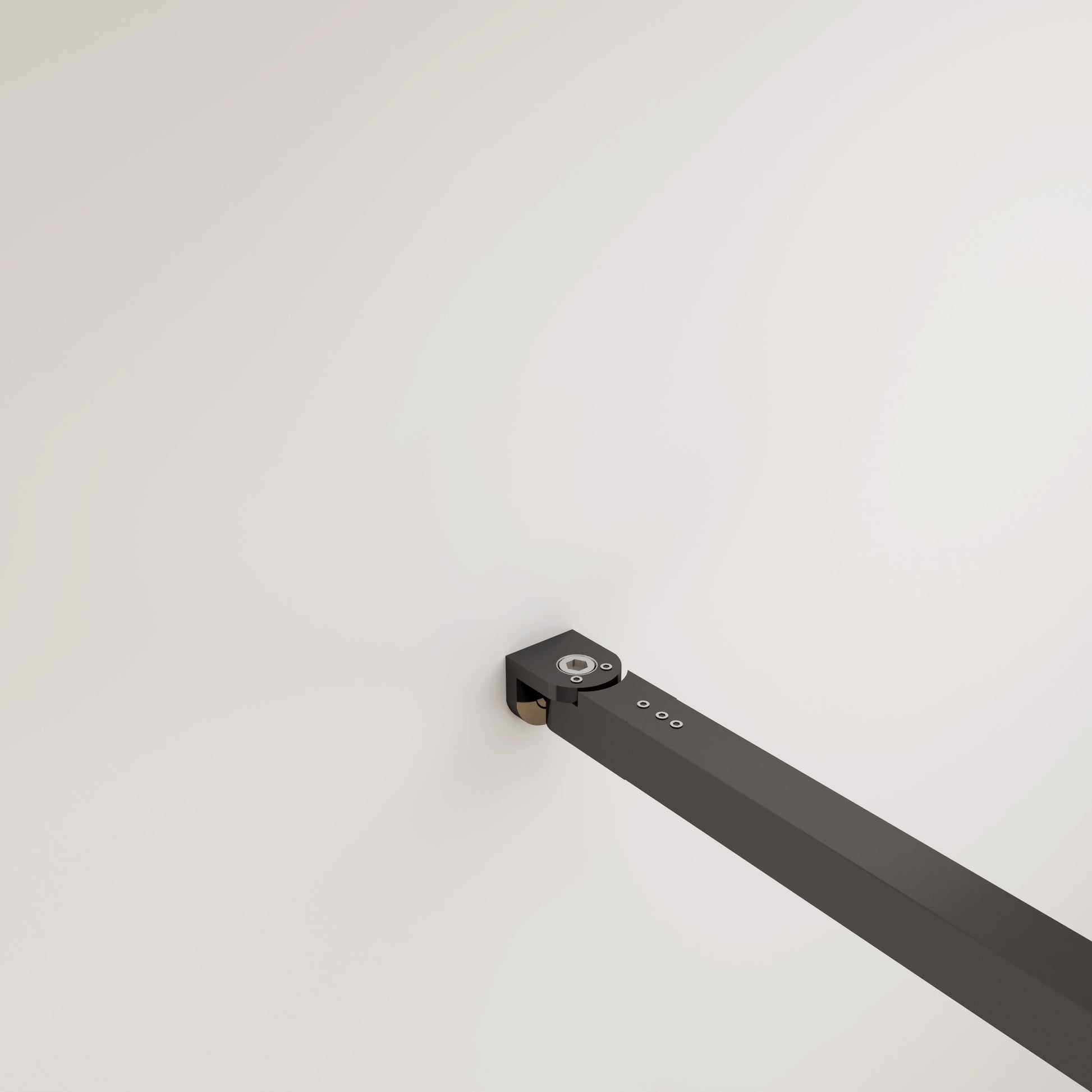 Aica Walk In Box Doccia Parete Fissa in Vetro Temperato 8 mm Anticalcare Serigrafato Nero con Riquadri Barra Stabilizzatrice Telaio Nero Opaco