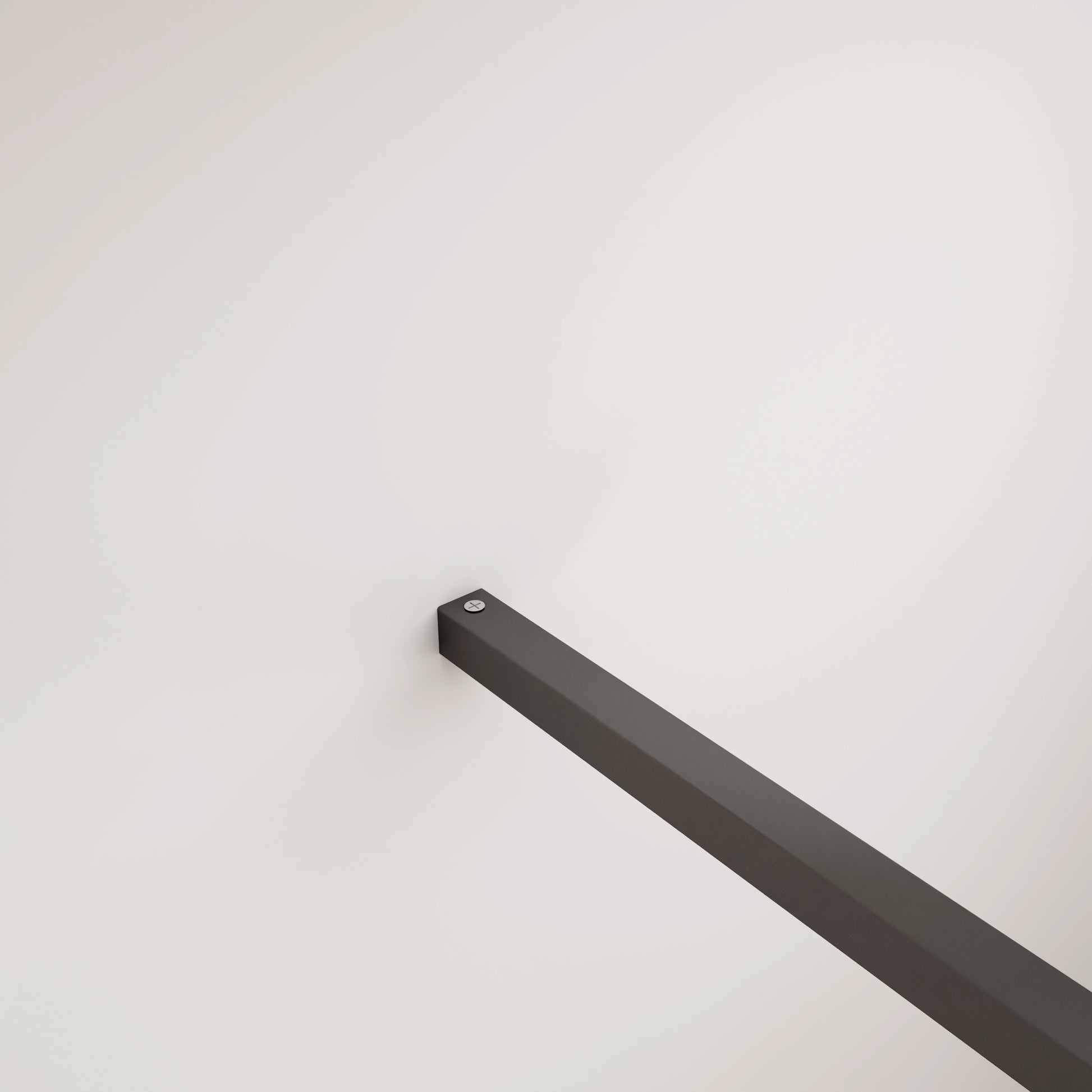 Aica Walk In Box Doccia Parete Fissa in Vetro Temperato 8 mm Anticalcare Serigrafato Nero con Riquadri Barra Stabilizzatrice Telaio Nero Opaco