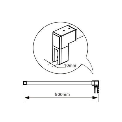 Aica Parete Per Doccia Walk In Alta 200cm Vetro Temperato Anti-frantumi Anticalcare 8mm Striscia Opaca Barra Stabilizzatrice Tagliabile 90 cm