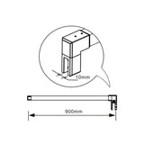 Aica Parete Per Doccia Walk In Alta 200cm Vetro Temperato Anti-frantumi Anticalcare 8mm Striscia Opaca Barra Stabilizzatrice Tagliabile 90 cm - Consegna gratuita