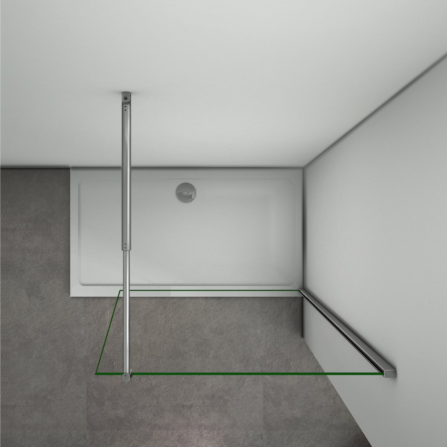 Aica Walk In Alta 200 cm Parete Per Doccia Vetro 8mm Temperato Trasparente Anticalcare Con Barra Stabilizzatrice Regolabile 70-120cm