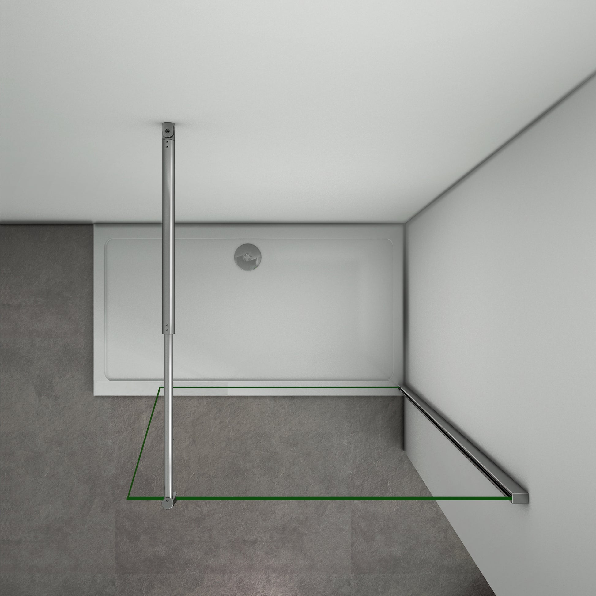 Aica Walk In Alta 200 cm Parete Per Doccia Vetro 8mm Temperato Trasparente Anticalcare Con Barra Stabilizzatrice Regolabile 70-120cm