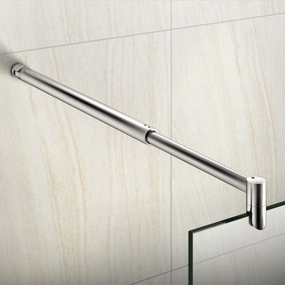 Aica Walk In Alta 200 cm Parete Per Doccia Vetro 8mm Temperato Trasparente Anticalcare Con Barra Stabilizzatrice Regolabile 70-120cm
