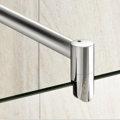 Aica Walk In Alta 200 cm Parete Per Doccia Vetro 8mm Temperato Trasparente Anticalcare Con Barra Stabilizzatrice Regolabile 70-120cm