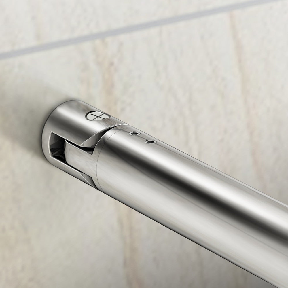 Aica Box Doccia 200 cm Walk In Vetro Satinato Al Centro Temperato Anticalcare Con Barra Stabilizzatrice Regolabile 70-120cm Piatto Doccia Incluso