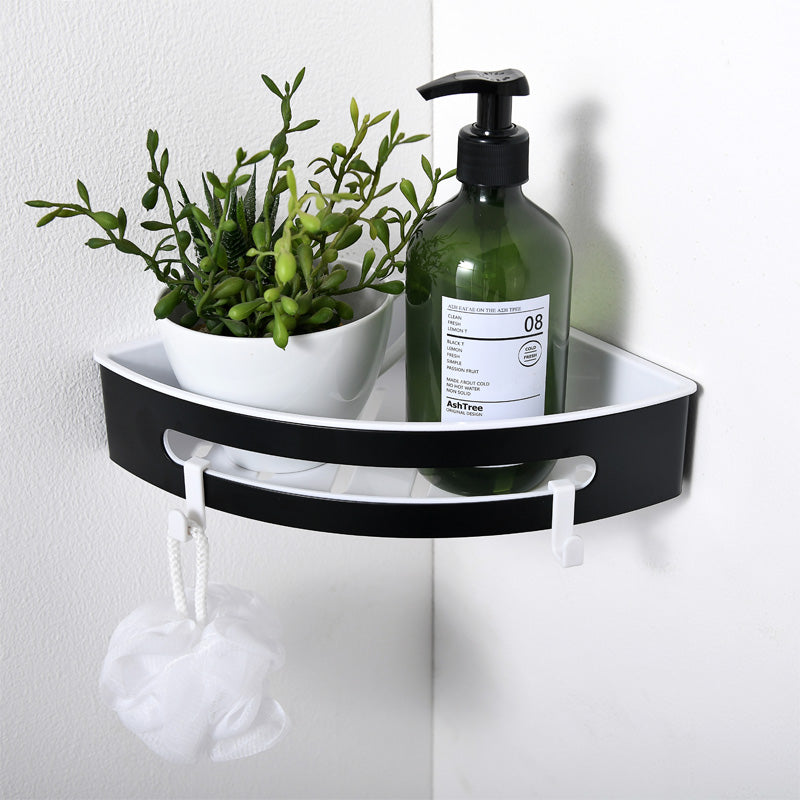 AICA Mensola Doccia Angolare Organizzatore Senza Chiodi SUS 304 Acciaio Inox ABS Cesto Antiruggine per Bagno Nero Opaca