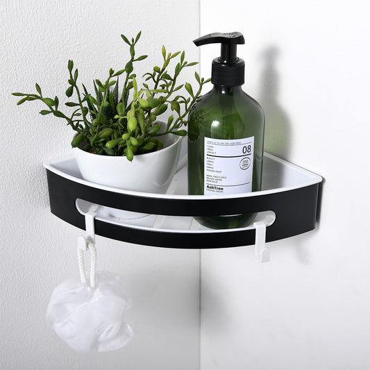 AICA Mensola Doccia Angolare Organizzatore Senza Chiodi SUS 304 Acciaio Inox ABS Cesto Antiruggine per Bagno Nero Opaca