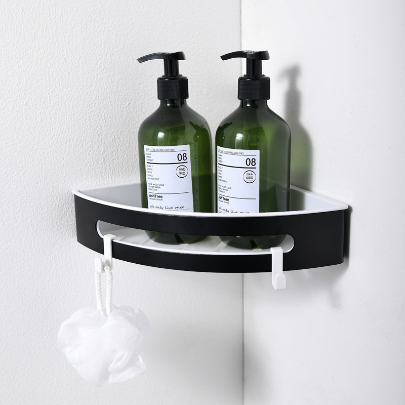 AICA Mensola Doccia Angolare Organizzatore Senza Chiodi SUS 304 Acciaio Inox ABS Cesto Antiruggine per Bagno Nero Opaca