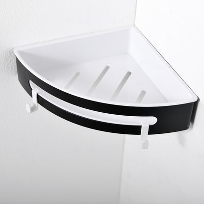 AICA Mensola Doccia Angolare Organizzatore Senza Chiodi SUS 304 Acciaio Inox ABS Cesto Antiruggine per Bagno Nero Opaca