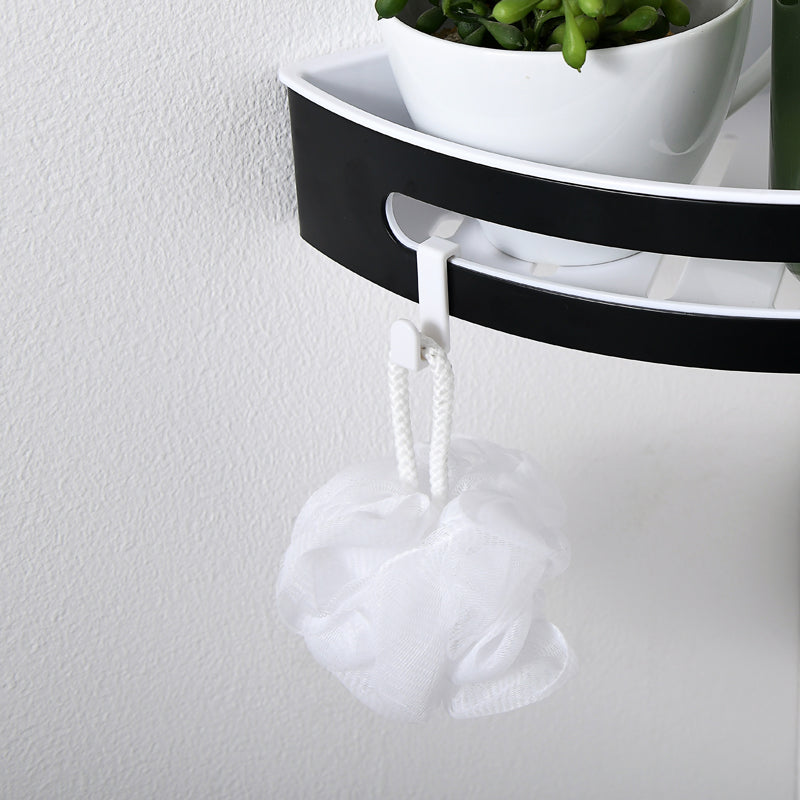 AICA Mensola Doccia Angolare Organizzatore Senza Chiodi SUS 304 Acciaio Inox ABS Cesto Antiruggine per Bagno Nero Opaca