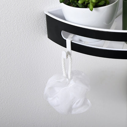 AICA Mensola Doccia Angolare Organizzatore Senza Chiodi SUS 304 Acciaio Inox ABS Cesto Antiruggine per Bagno Nero Opaca