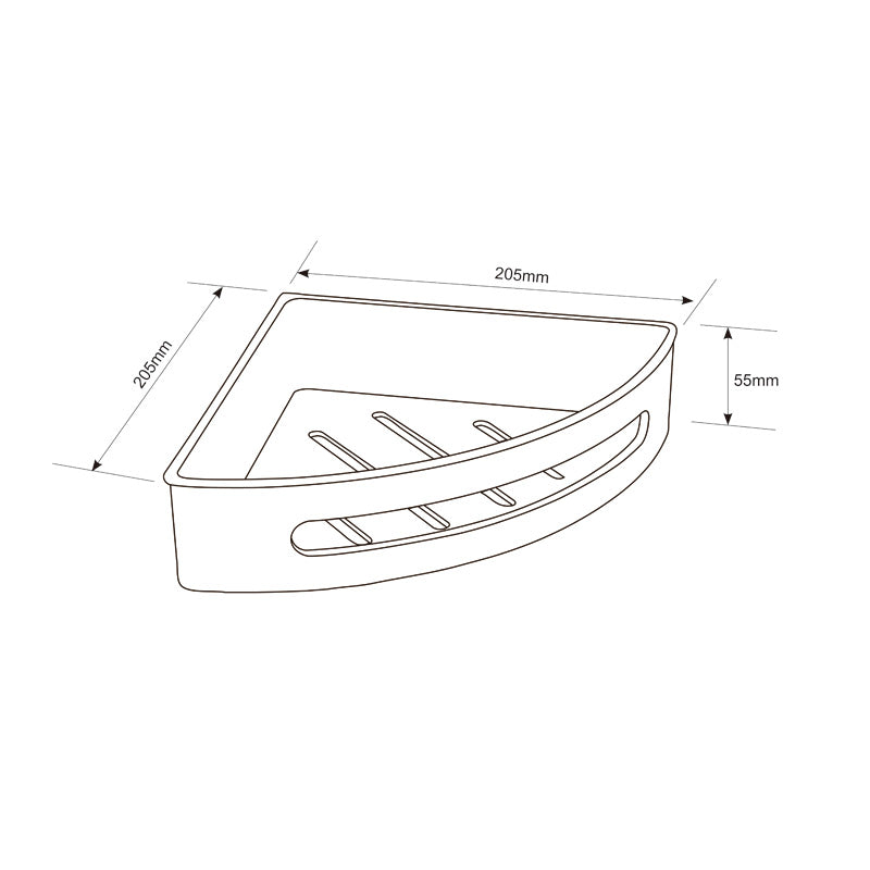AICA Mensola Doccia Angolare Organizzatore Senza Chiodi SUS 304 Acciaio Inox ABS Cesto Antiruggine per Bagno Nero Opaca