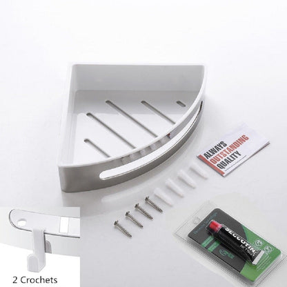 AICA Mensola Doccia Angolare Organizzatore Senza Chiodi SUS 304 Acciaio Inox ABS Cesto Antiruggine per Bagno Argento Lucidato