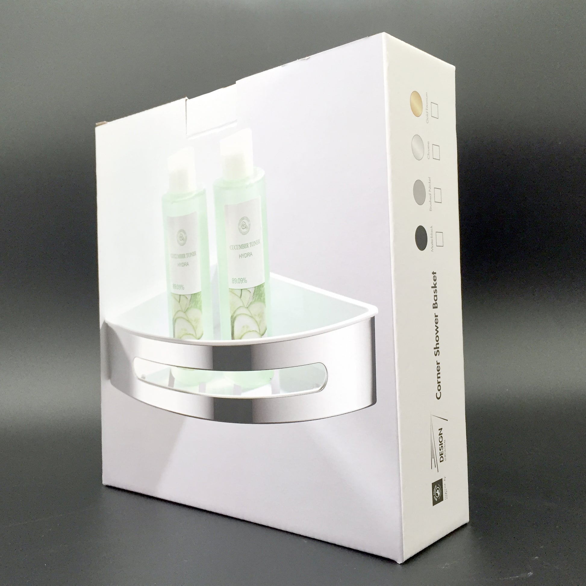 AICA Mensola Doccia Angolare Organizzatore Senza Chiodi SUS 304 Acciaio Inox ABS Cesto Antiruggine per Bagno Nero Opaca