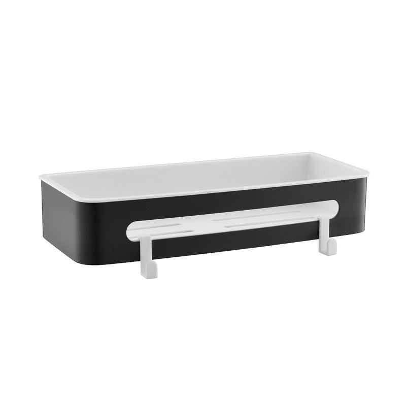 AICA Mensola Doccia Rettangolare Organizzatore Senza Chiodi SUS 304 Acciaio Inox ABS Cesto Antiruggine per Bagno Nero Opaca