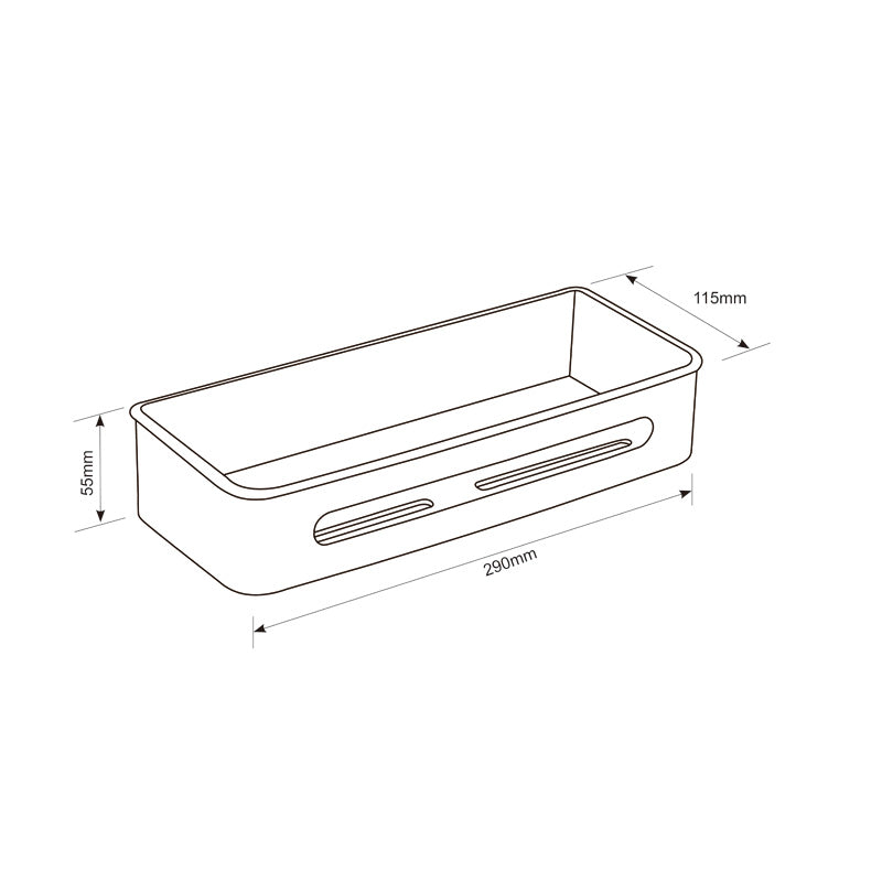 AICA Mensola Doccia Rettangolare Organizzatore Senza Chiodi SUS 304 Acciaio Inox ABS Cesto Antiruggine per Bagno Nero Opaca