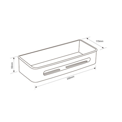 AICA Mensola Doccia Rettangolare Organizzatore Senza Chiodi SUS 304 Acciaio Inox ABS Cesto Antiruggine per Bagno Nero Opaca