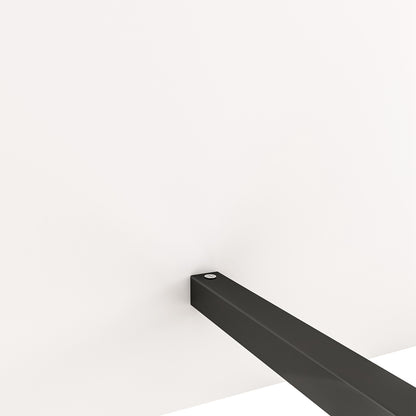 Aica Parete Per Doccia 200cm Walk-In Vetro Temperato Trasparente Anticalcare 8 mm Serigrafato Nero con Riquadri Barra Stabilizzatrice Nero Opaco