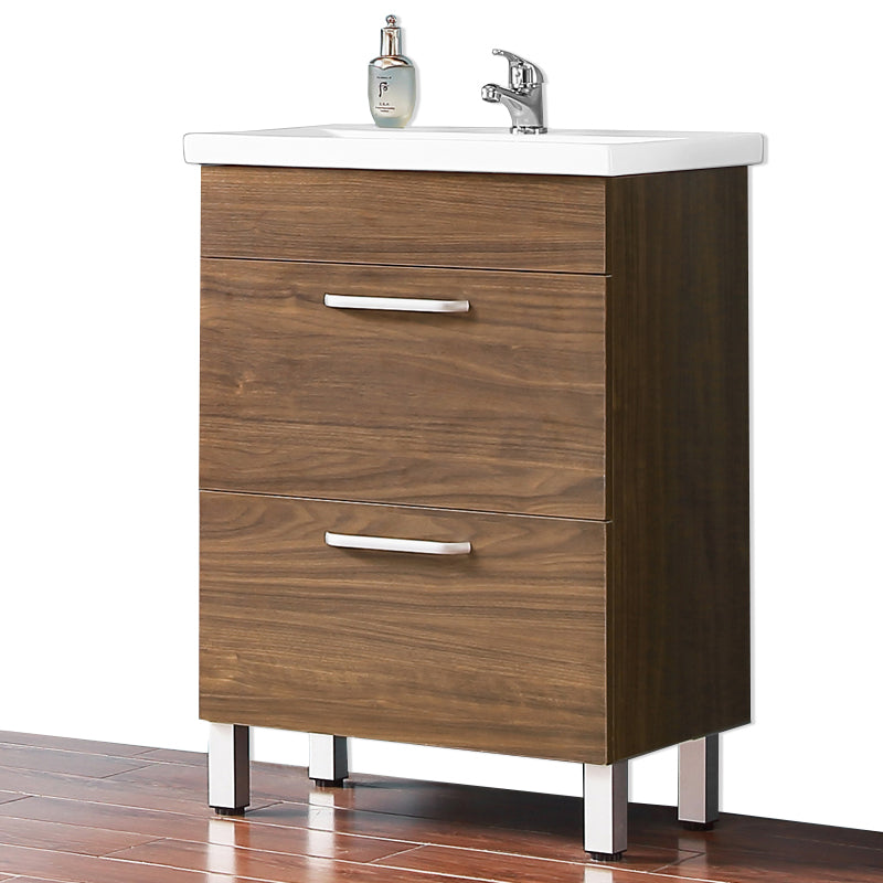 Aica Mobile Bagno 58cm, con lavabo in Ceramica 58cm -salvaspazi -marrone